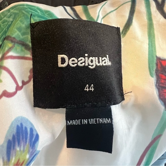 Desigual Black Quilted Puffer Coat Full Length - Picture 9 of 10